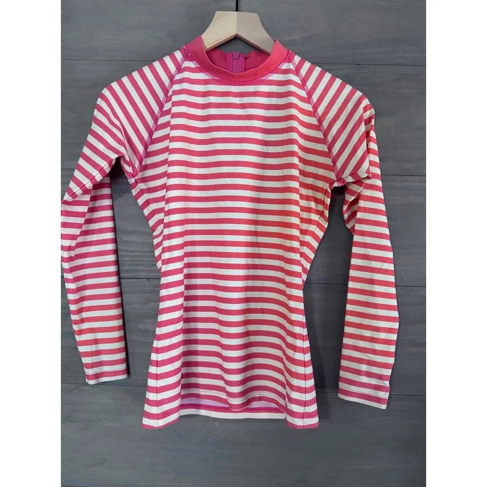 LIME RICKI STRIPE RASH GUARD SIZE SMALL LONG‎ SLEEVE SWIM - Picture 2 of 5
